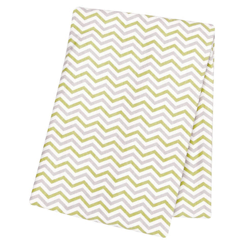 Sage and Gray Chevron Flannel Swaddle Blanket