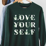 LOVE YOURSELF FLOWER GRAPHIC YOUTH SWEATSHIRT
