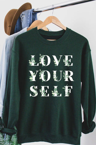 LOVE YOURSELF FLOWER GRAPHIC YOUTH SWEATSHIRT