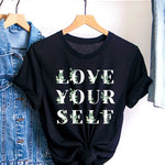 LOVE YOURSELF FLOWER GRAPHIC YOUTH TEE / T SHIRT