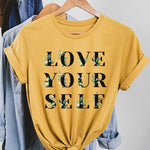 LOVE YOURSELF FLOWER GRAPHIC YOUTH TEE / T SHIRT