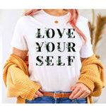 LOVE YOURSELF FLOWER GRAPHIC YOUTH TEE / T SHIRT