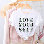 LOVE YOURSELF FLOWER GRAPHIC YOUTH TEE / T SHIRT