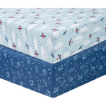 Photo 1 Airplanes 2 Pack Microfiber Fitted Crib Sheets