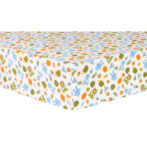 Animal Tepee Deluxe Flannel Fitted Crib Sheet