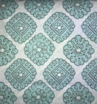 Photo 1 Aqua Blue/Turquoise Medallion Cotton Fabric - 3yds