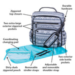 Photo 8 Aztec Black and White Convertible Backpack Diaper Bag