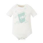 Photo 1 Baby Aqua Popcorn Puff Print Short Sleeve Lap Shoulder Bodysuit
