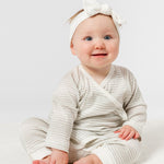 Baby Gray Ombre Stripe Side Snap Kimono