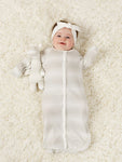 Photo 3 Baby Gray Stripe Convertible Romper - 0-3 Months