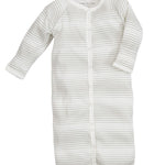 Baby Gray Stripe Convertible Romper - 0-3 Months