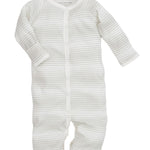 Baby Gray Stripe Convertible Romper - 0-3 Months