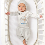 Baby Hippo Splash Screenprint Lap Shoulder Bodysuit