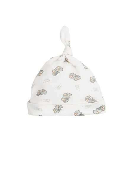 Baby Hugs and Kisses Printed Knot Top Beanie