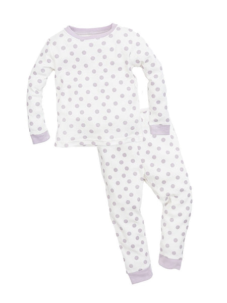 Baby Lavender Dot Long John Pajama Set