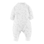 Baby Muslin Side Snap Kimono Gray Starry Night Print