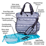 Black and White Aztec Tote Diaper Bag