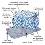 Photo 3 Blue and White Chevron Deluxe Duffle Diaper Bag