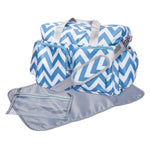 Photo 2 Blue and White Chevron Deluxe Duffle Diaper Bag