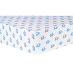 Photo 1 Blue Elephants Deluxe Flannel Fitted Crib Sheet