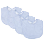 Photo 1 Blue Gingham Seersucker 4 Pack Bib Set