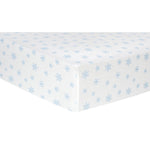 Photo 1 Blue Snowflakes Deluxe Flannel Fitted Crib Sheet