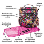 Bohemian Floral Convertible Backpack Diaper Bag