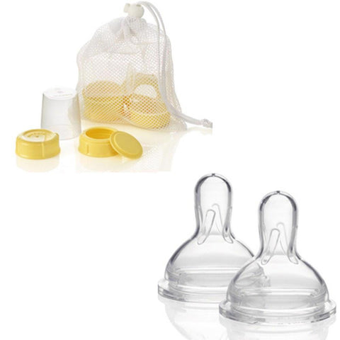 Breastmilk Bottle Spare Parts With 3 Medium-Flow Nipples