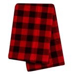 Photo 3 Brown and Red Buffalo Check Deluxe Flannel Swaddle Blanket