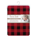 Brown and Red Buffalo Check Deluxe Flannel Swaddle Blanket