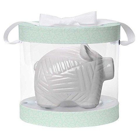 Ceramic Coin Bank - White Piggy