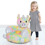 Photo 3 Children's Plush Rainbow Unicorn Character Chair