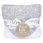 Photo 2 Circles Gray Deluxe Hooded Towel