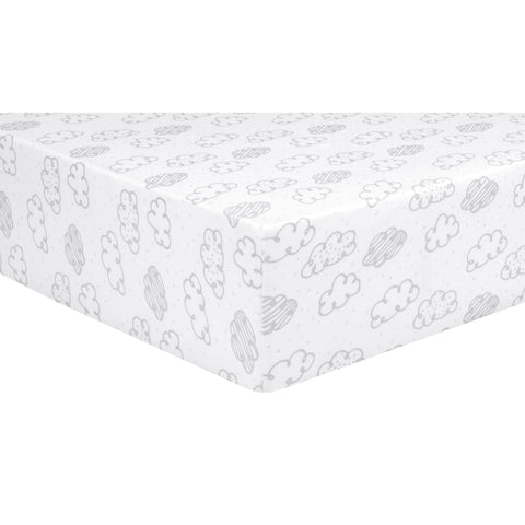 Clouds Jersey Fitted Crib Sheet