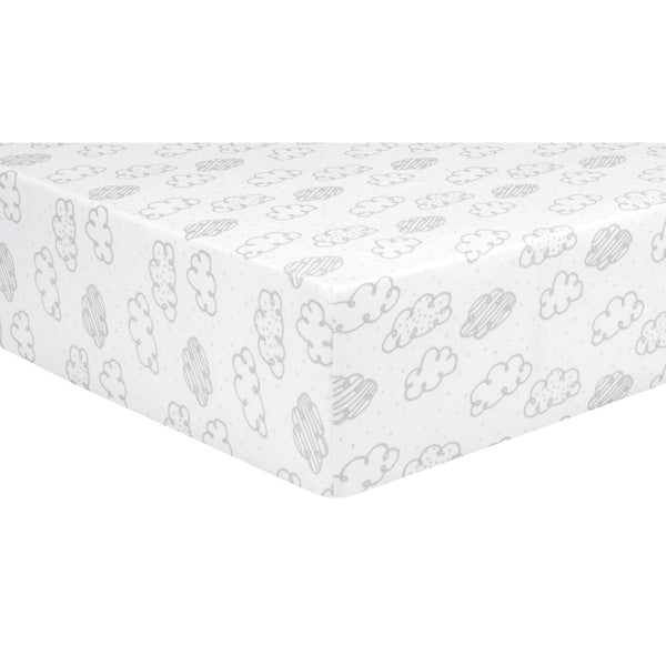 Clouds Jersey Fitted Crib Sheet
