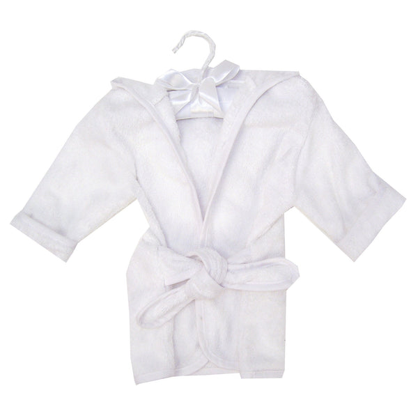 Color Terry Infant Robe - White