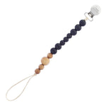 Colorblock Wood + Silicone Pacifier Clip