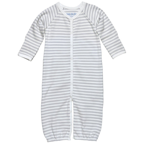 Convertible Romper- Grey Stripe