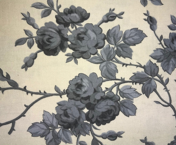Cream & Gray Floral Fabric - 3yds