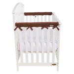 Photo 1 CribWrap® Narrow 2 Short Brown Fleece Rail Covers