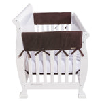 Photo 1 CribWrap® Wide 2 Short Brown Fleece Rail Covers