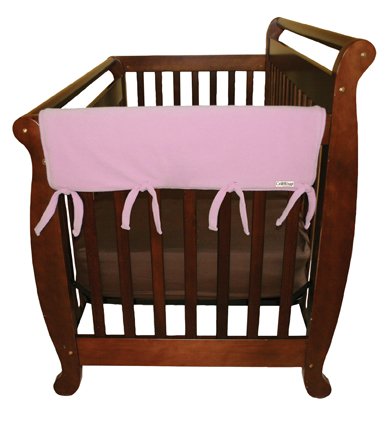 CribWrap® Wide 2 Short Pink Fleece Rail Covers