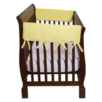 Photo 1 CribWrap® Wide 2 Short Yellow Fleece Rail Covers