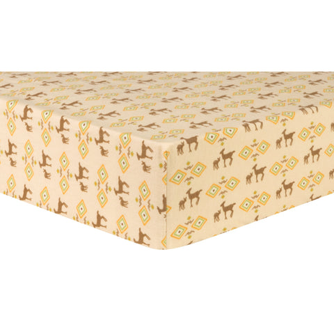 Deer Aztec Deluxe Flannel Fitted Crib Sheet
