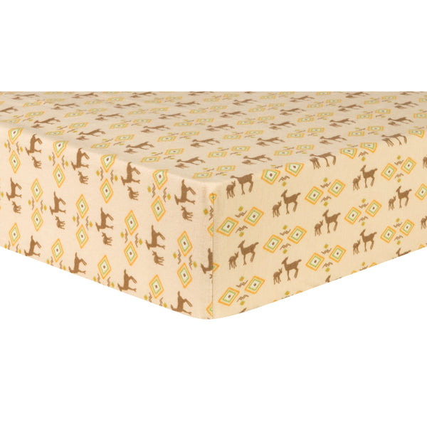 Deer Aztec Deluxe Flannel Fitted Crib Sheet