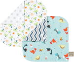 Photo 2 Dinosaur 2 Pack Reversible Flannel Bandana Bib Set