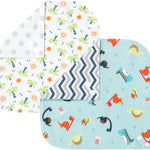 Dinosaur 2 Pack Reversible Flannel Bandana Bib Set