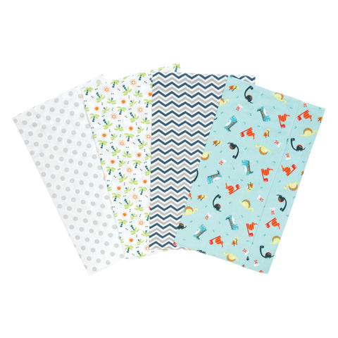Dinosaur 4 Pack Flannel Burp Cloth Set