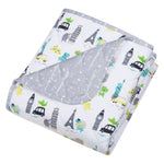Photo 2 Dinosaurs Around the World Reversible Jersey Crib Quilt