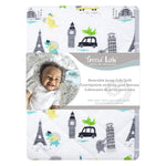 Photo 1 Dinosaurs Around the World Reversible Jersey Crib Quilt